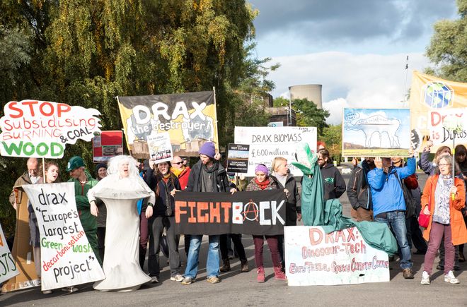 Demonstration gegen Biomassekraftwerk