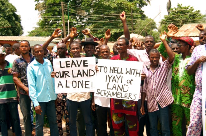 Protest gegen Okomu Oil Palm Oil in Nigeria