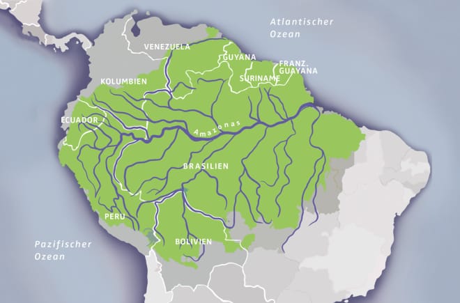 Karte Amazonien