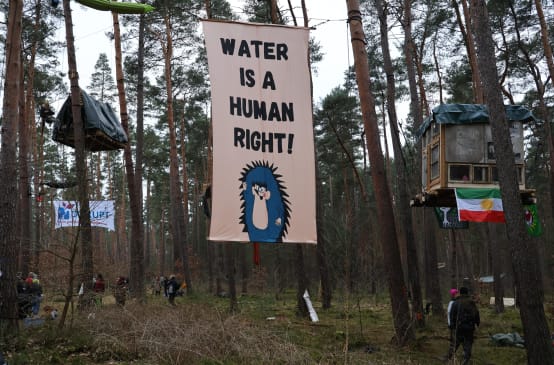 Banner "Wasser ist ein Menschenrecht"