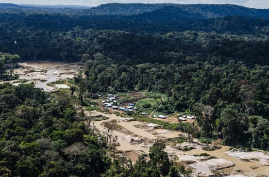 Illegaler Bergbau im Bras. Amazonasgebiet