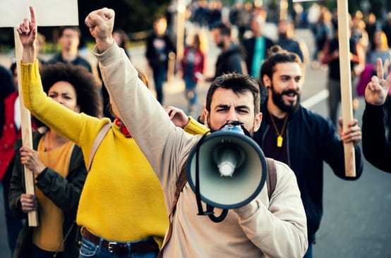Demonstration auf der Strasse