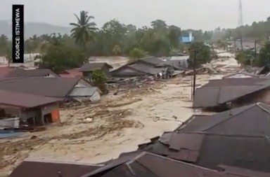 Überschwemmung im Dorf