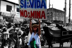 Protestaktion gegen Bergbau