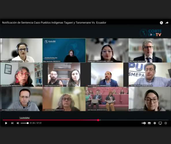 Screenshot Youtube Corte IDH Ecuador