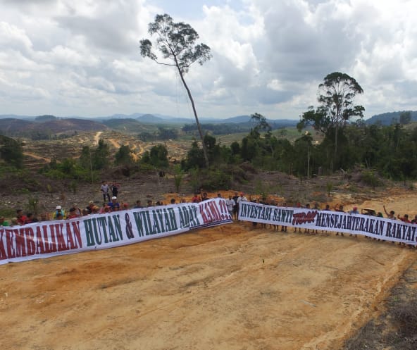 Proteste gegen Palmöl im Regenwald von Borneo