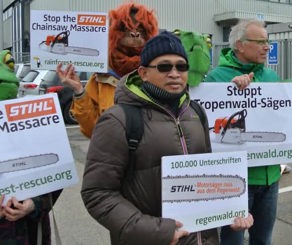 Demonstration bei Stihl in Waiblingen, mit Matek