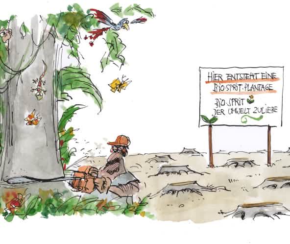 Biosprit Karikatur
