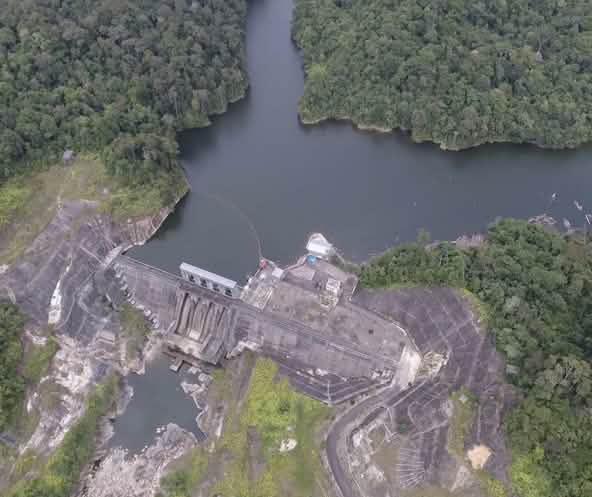 Blick auf den Staudamm PLTA Batang Toru 2025