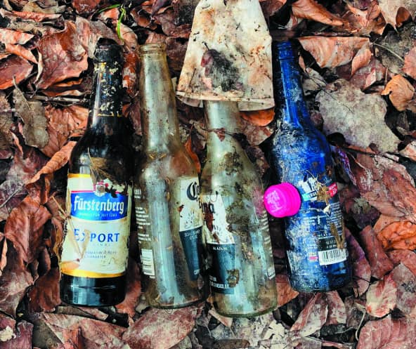 Flaschen im Wald