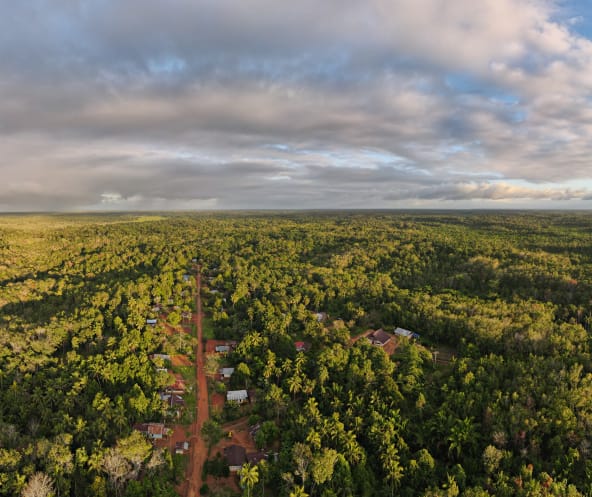 Das Dorf Wambon im Distrikt Boven Digoel, Provinz Papua, Indonesien
