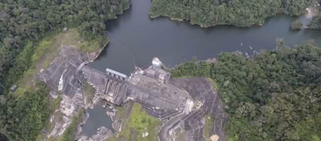 Blick auf den Staudamm PLTA Batang Toru 2025