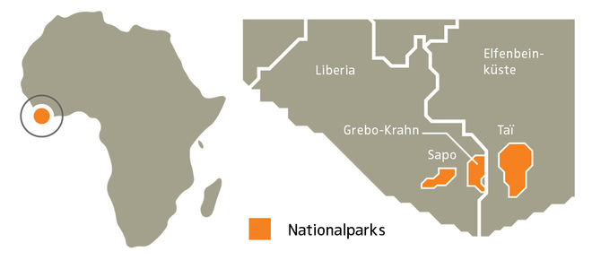 Karte Nationalparks Liberia