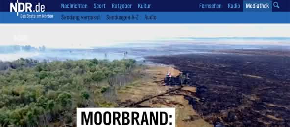 Bildschirmfoto aus Material des NDR / Bundeswehr / WFD Moorbrand in Meppen
