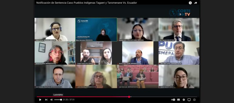 Screenshot Youtube Corte IDH Ecuador
