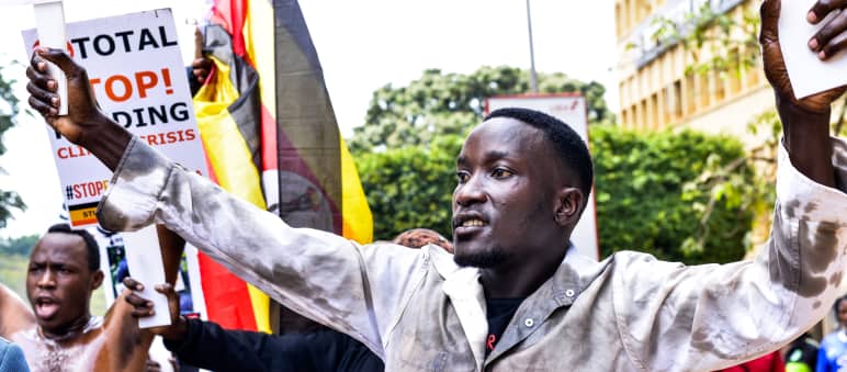 Demonstration gegen EACOP in Kampala