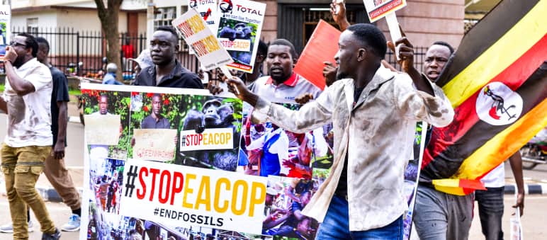 Demonstration gegen EACOP in Kampala
