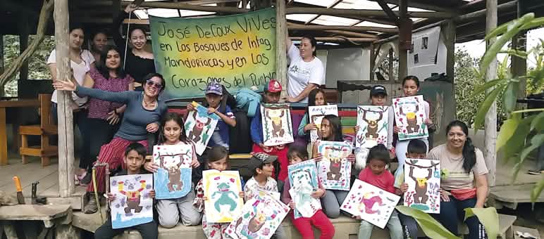 Montserratte mit Kindern