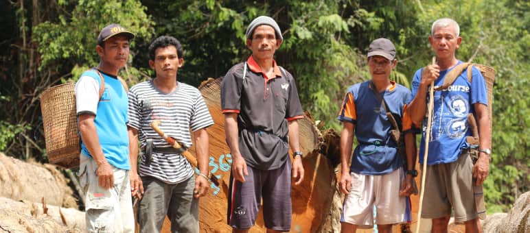 Die Dayak Tomun wollen den Bergwald von Kinipan erhalten Indigene Dayak Tomun im Kinipan-Wald