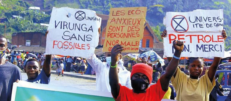 Protestierende in Virunga