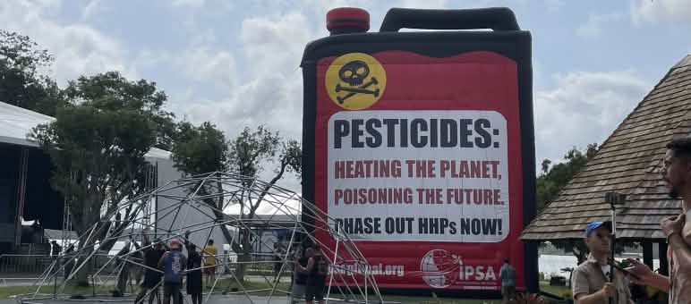 Aufblasbarer Kanister gegen Pestizideinsatz