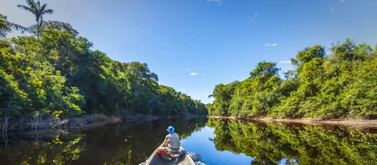 Boot im Amazonas Regenwald