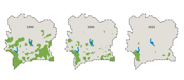 Karte Elfenbeinküste