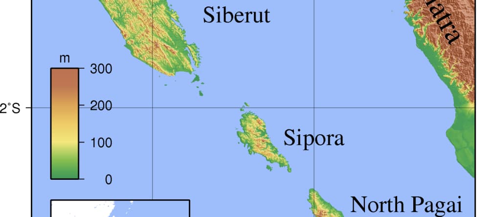 Karte Mentawai-Inseln westlich von Sumattra