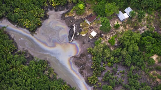 Luftbild Oil-Spill in Nigeria