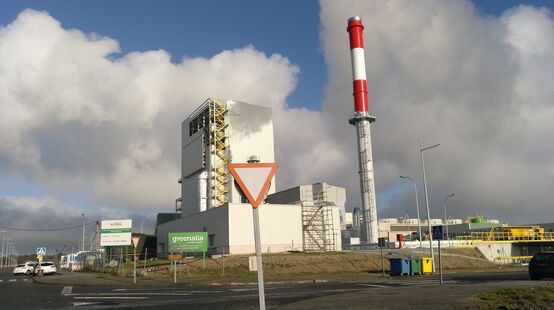 Biomassekraftwerk von Greenalia in Curtis, Galicien, Spanien