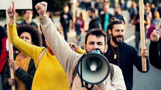 Demonstration auf der Strasse