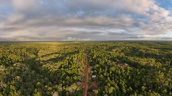 Das Dorf Wambon im Distrikt Boven Digoel, Provinz Papua, Indonesien