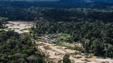Illegaler Bergbau im Bras. Amazonasgebiet