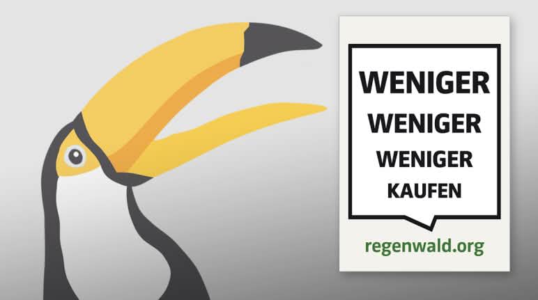 Was tun? Aufkleber - WENIGER kaufen