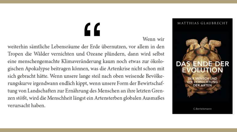 Bevölkerungsexplosion, Ressourcenverknappung, Umweltzerstörung und Artensterben Buch - Das Ende der Evolution + Zitat