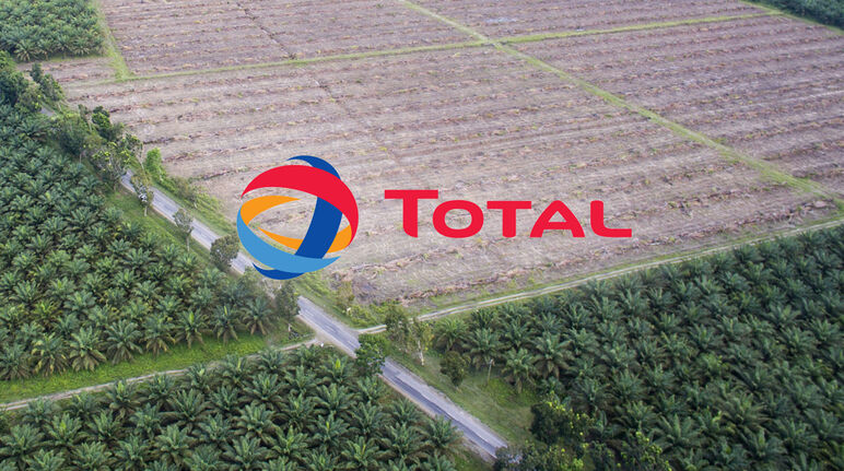 Palmöl Plantagen in Süd-Sulawesi, Indonesien + Logo Total
