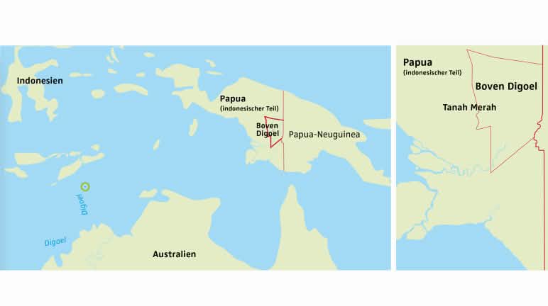 Bezirk Boven Digoel Karte Papua