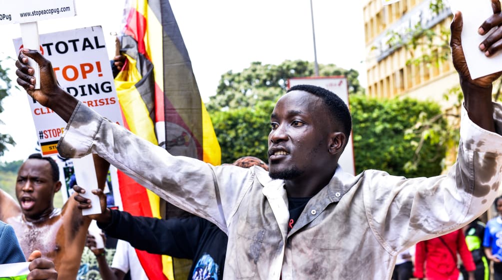 Demonstration gegen EACOP in Kampala