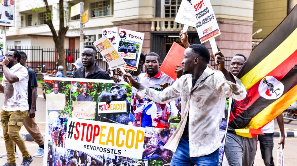Demonstration gegen EACOP in Kampala