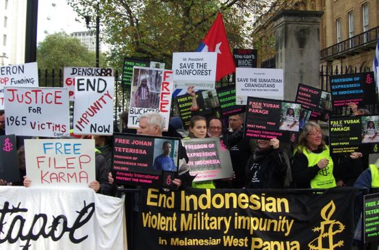 Protest gegen indonesischen Präsident in London