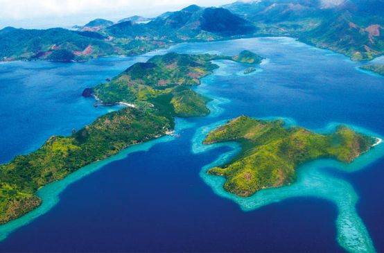 Luftbild von Inseln in der Region Palawan