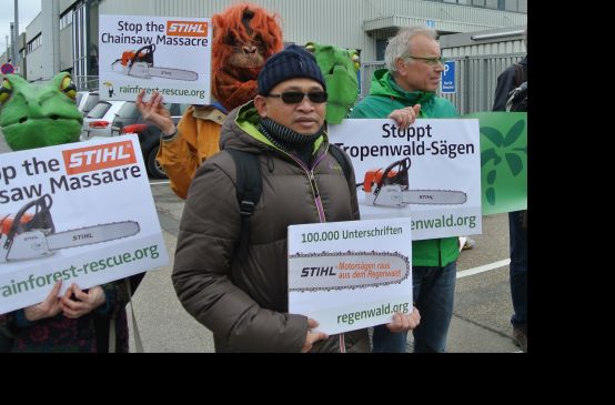 Demonstration bei Stihl in Waiblingen, mit Matek