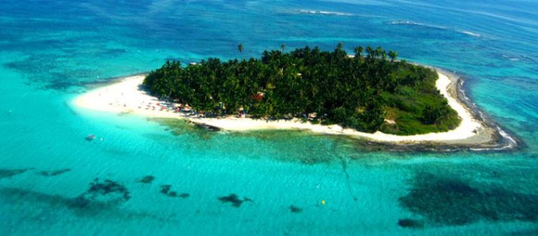 Insel im Archipel San Andrés Luftbild von einer Insel im Archipel San Andrés