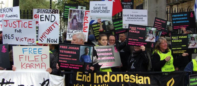 Protest gegen indonesischen Präsident in London