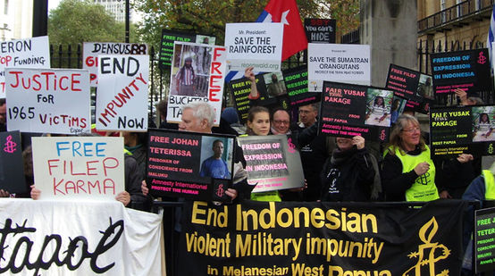 Protest gegen indonesischen Präsident in London
