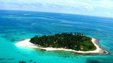 Luftbild von einer Insel im Archipel San Andrés