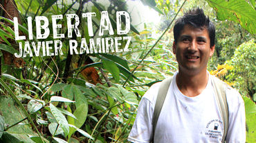 Javier Ramirez vor Regenwaldpflanzen