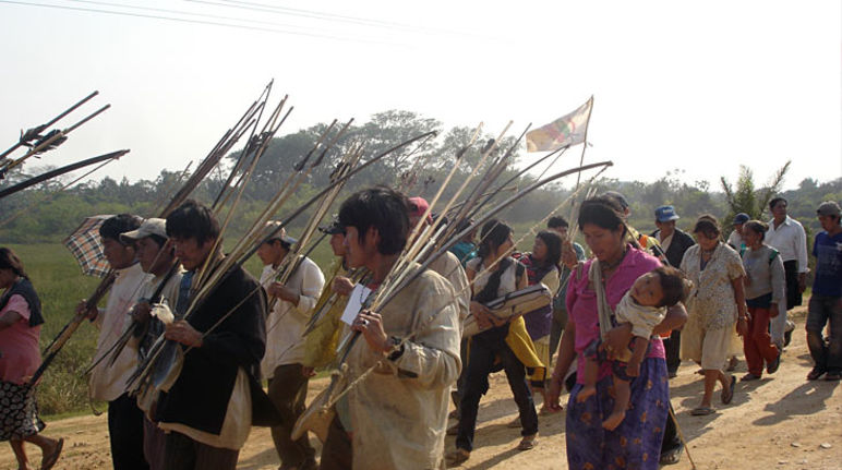 Protestierende Indigene
