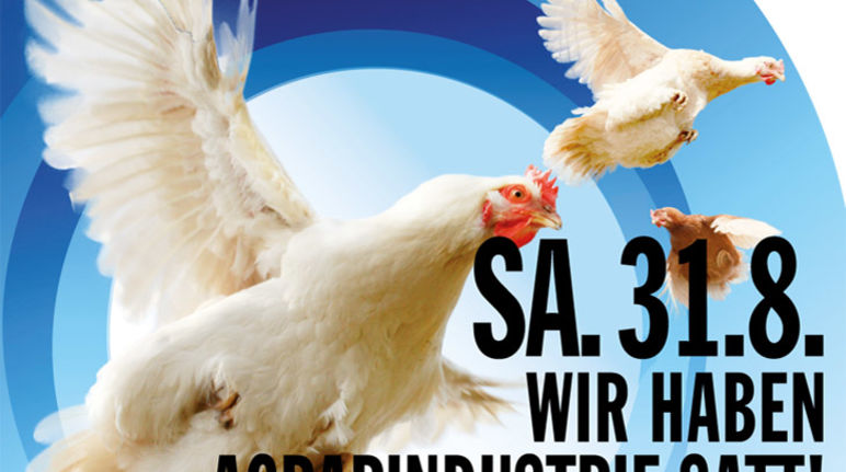 Demonstration und Schlachthofumzingelung in Wietze
