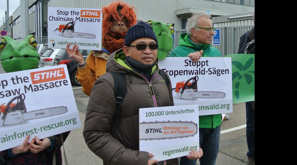 Demonstration bei Stihl in Waiblingen, mit Matek